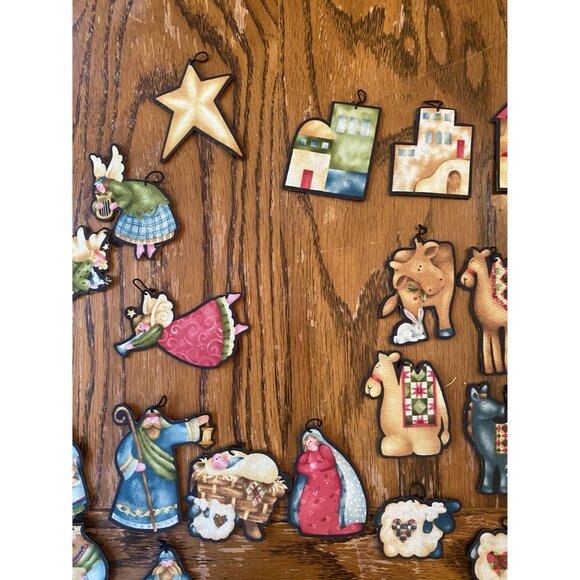 Vintage Fabric Christmas Nativity Ornaments Set - Picture 3 of 12